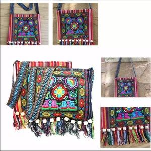 B175 Mexican Style Woven Crosbody Bag